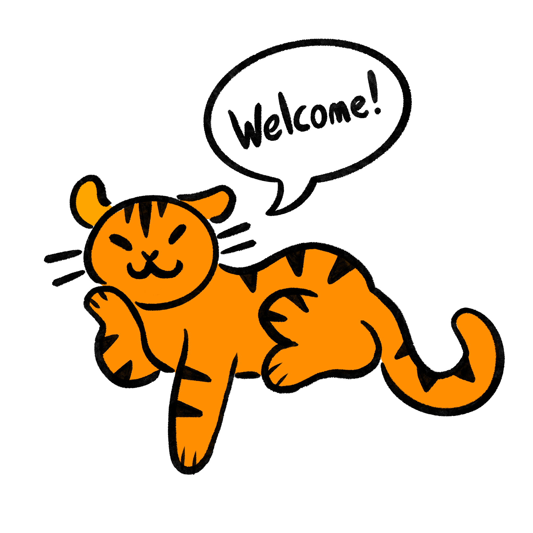 Tiger saying welcome!